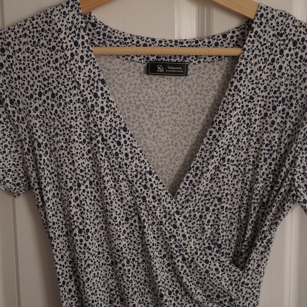 White and Blue Floral Sinéquanone Dress